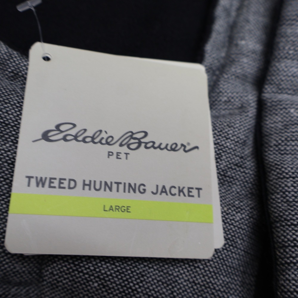 Eddie Bauer Pet Tweed Hunting Jacket Large Grey Lightweight Fleece Lined Dog NEW - Picture 5 of 10